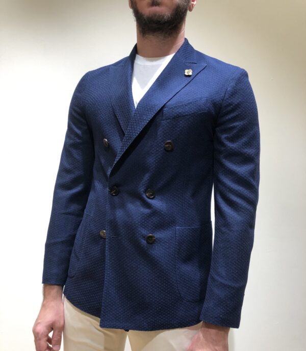 LARDINI – giacca doppio petto micro
