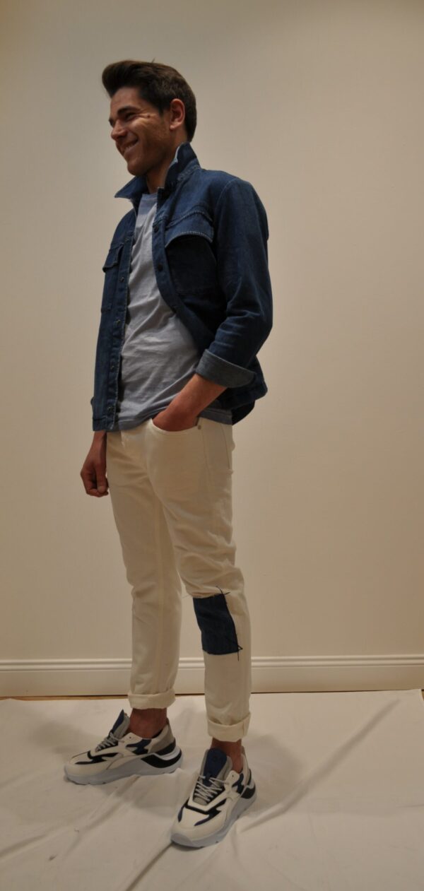 PENCE – jeans bianco con toppa