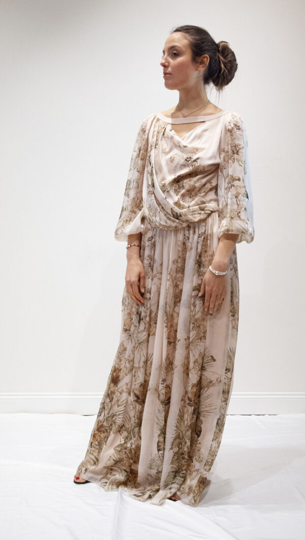 ALBERTA FERRETTI – abito fiori lungo chiffon
