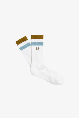 FRED PERRY – CALZA RIGA BIANCO