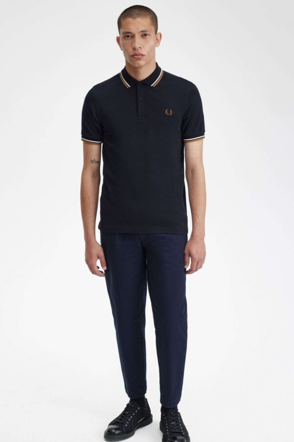 FRED PERRY – POLO M/M BLU CARAMELLO