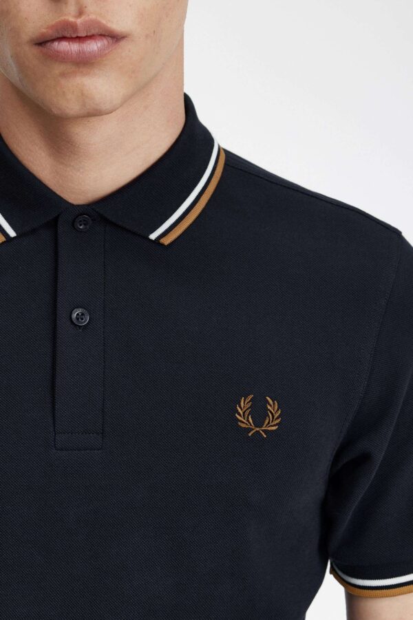 FRED PERRY – POLO M/M BLU CARAMELLO