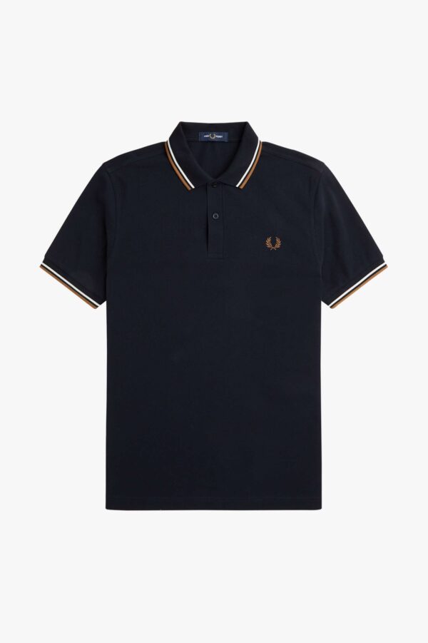 FRED PERRY – POLO M/M BLU CARAMELLO