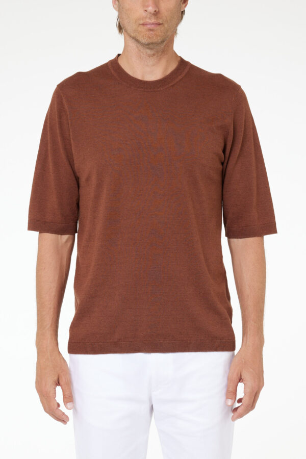 PAOLO PECORA MILANO – T-SHIRT LINO TERRA