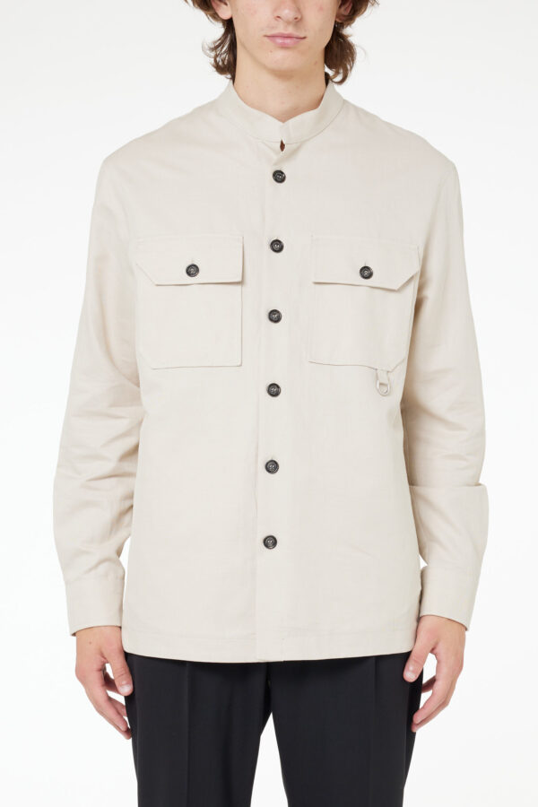 PAOLO PECORA MILANO – OVER SHIRT MISTO SABBIA
