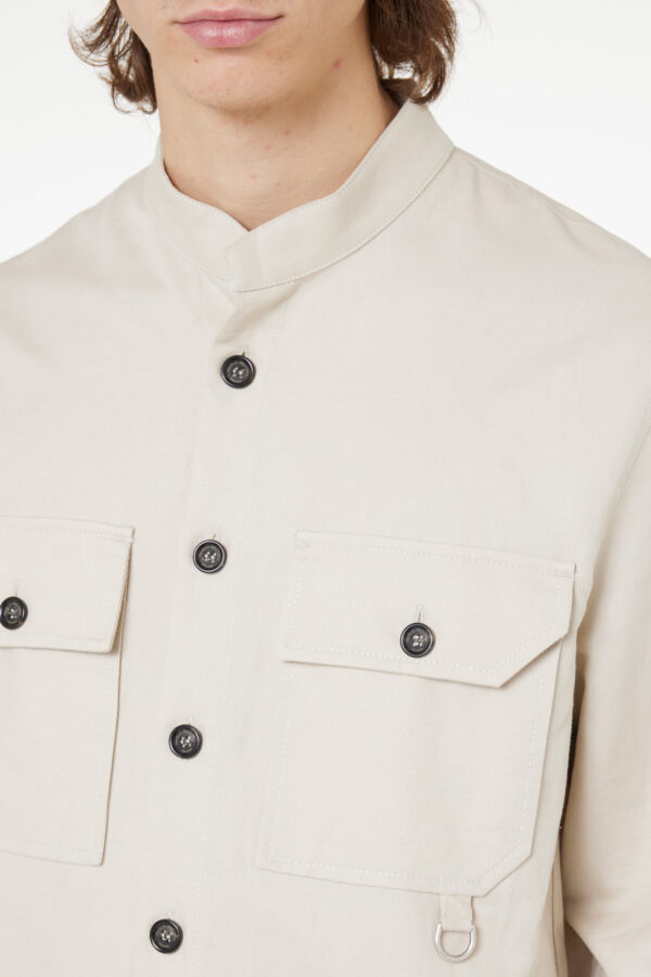 PAOLO PECORA MILANO – OVER SHIRT MISTO SABBIA