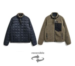 GIOCASTA - CHIODO PELLE LAVATO NERO TAION – MONTAIN JKT REVERS BLU