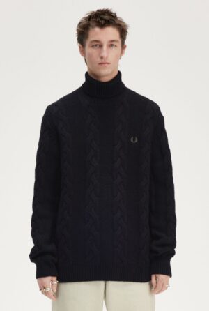 FRED PERRY – COLLO ALTO TRECCE NERO