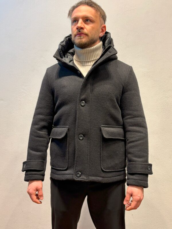RENAVINE – PARKA CORTO CAPP NERO