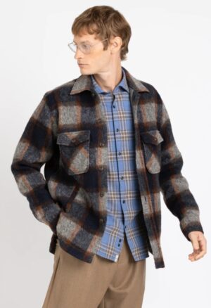 TINTORIA MATTEI – OVER SHIRT QUADRO BLU