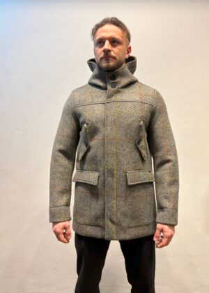 WHITE SAND - VELLUTO MILLE RIGHE SABBIA YUKO – PARKA QUADRO UNICO