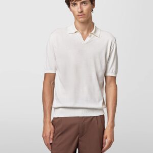 ALPHA STUDIO – POLO SCOLLO V CREPE LATTE