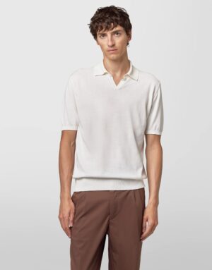 ALPHA STUDIO – POLO SCOLLO V CREPE LATTE