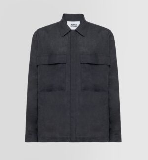 ALPHA STUDIO – OVER SHIRT LINO ASFALTO