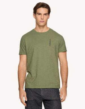 DONDUP – T-SHIRT COT FIAMMATO VERDE