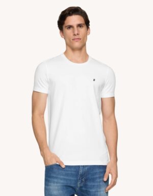 DONDUP – T-SHIRT LOGO D BIANCO