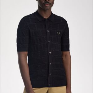 FRED PERRY – POLO LAVORATO NERO