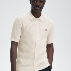 FRED PERRY – POLO LAVORATO PANNA