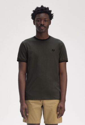 FRED PERRY – T-SHIRT BORDINO VERDE