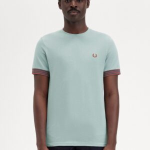 FRED PERRY – T-SHIRT PIQUET AZZURRO