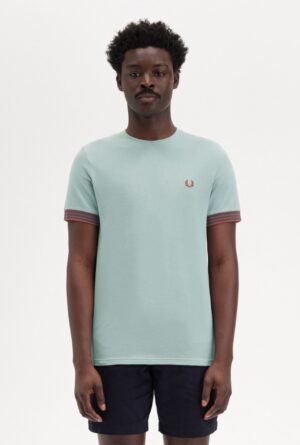 FRED PERRY – T-SHIRT PIQUET AZZURRO