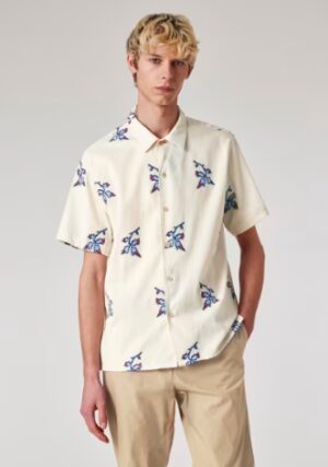 PAUL SMITH – CAMICIA M/M MICRORICAMO BIANCO