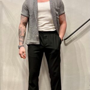 PORTUGUESE – CAMICIA LAVORATO NERO BIANCO