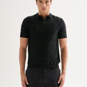 QB24 – POLO TRAFORATA NERO