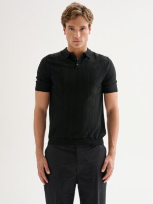 QB24 – POLO TRAFORATA NERO