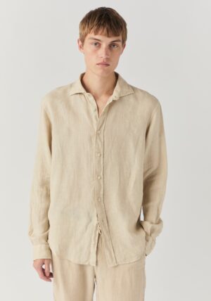 ROY ROGERS – CAMICIA LINO MASTICE