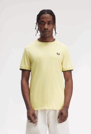 FRED PERRY – T-SHIRT BORDINO GIALLO