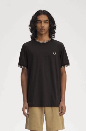 FRED PERRY – T-SHIRT BORDINO GRIGIO