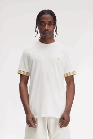 FRED PERRY – T-SHIRT PIQUET BIANCO