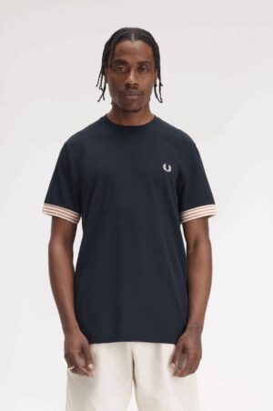 FRED PERRY – T-SHIRT PIQUET BLU