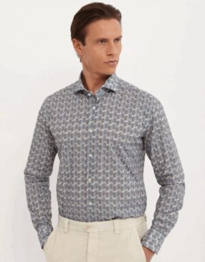 XACUS – CAMICIA FANTASIA BIANCO
