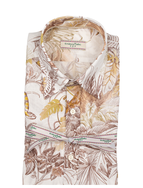 TINTORIA MATTEI – CAMICIA LINO FIORI SABBIA
