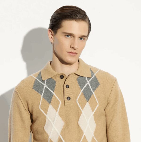 PAOLO PECORA MILANO – MAGLIA POLO  BEIGE GRIGIO