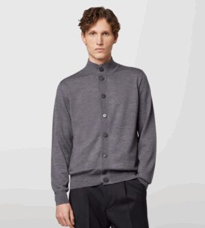 ALPHA STUDIO – CARDIGAN BOTTONI MERINOS ANTRACITE