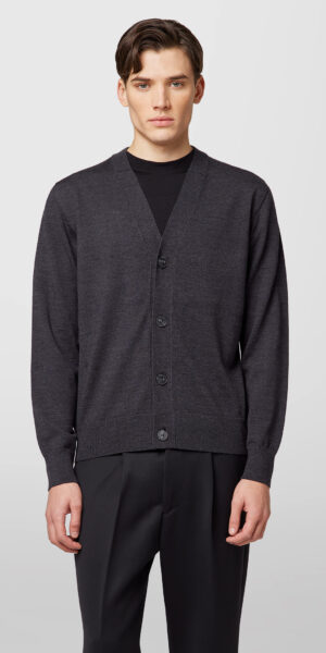 ALPHA STUDIO – CARDIGAN MERINOS ANTRACITE