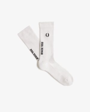 FRED PERRY – CALZA LOGO BIANCO