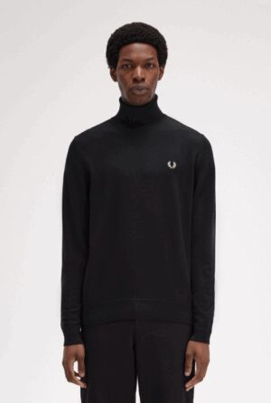 FRED PERRY – COLLO ALTO MERINOS NERO