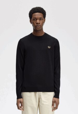 FRED PERRY – GIROCOLLO MERINOS NERO