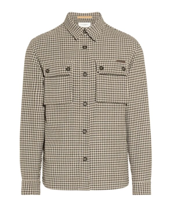 PAOLO PECORA MILANO – OVERSHIRT QUADRO CAMMELLO