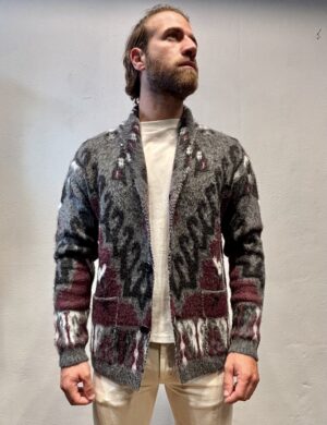 AMARANTO – CARDIGAN JACQUARD GRIGIO