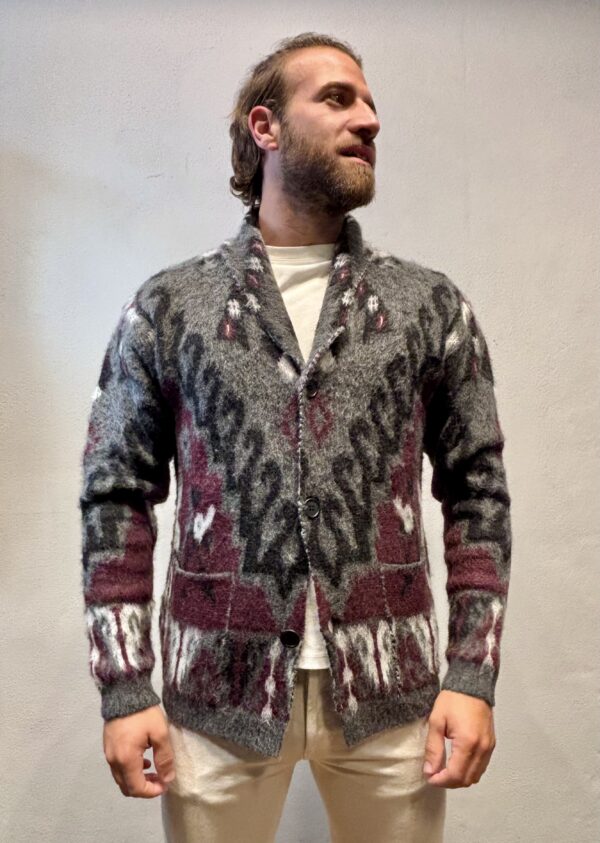 AMARANTO – CARDIGAN JACQUARD GRIGIO