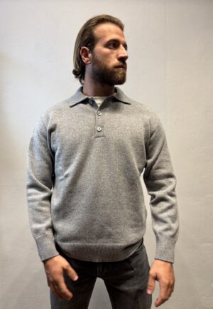 AMARANTO – POLO M/L  GRIGIO