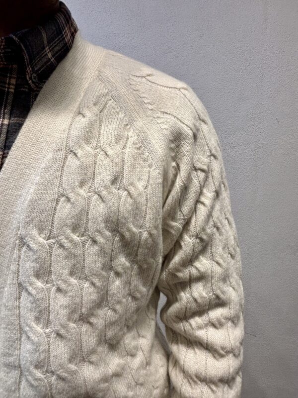 AMARANTO – CARDIGAN TRECCE PANNA