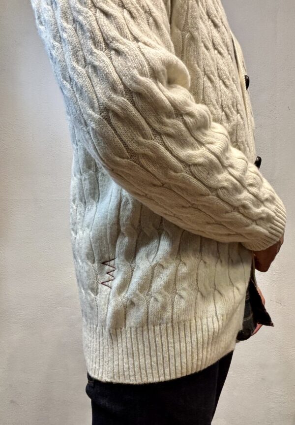 AMARANTO – CARDIGAN TRECCE PANNA