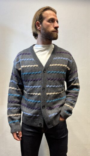 PAUL SMITH – CARDIGAN LANA RIGA GRIGIO