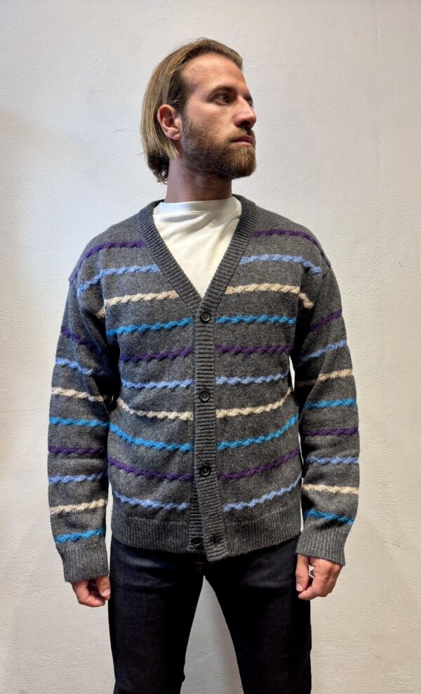 PAUL SMITH – CARDIGAN LANA RIGA GRIGIO